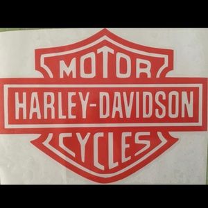 Harley 11 inch orange vinyl decal